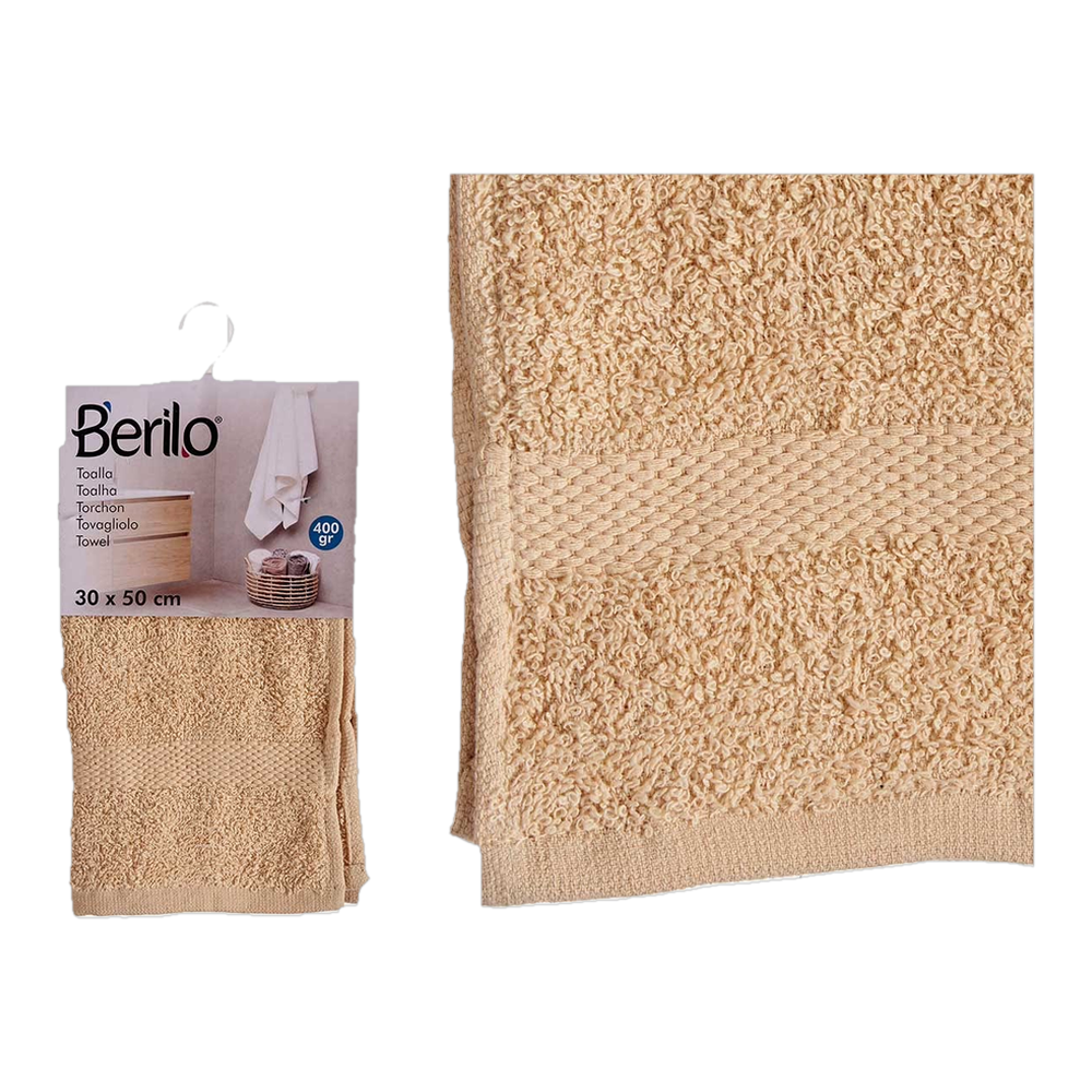 0002151400189 Toalla lisa color crema (Berilo) 30 x 50 - MercoCaribe
