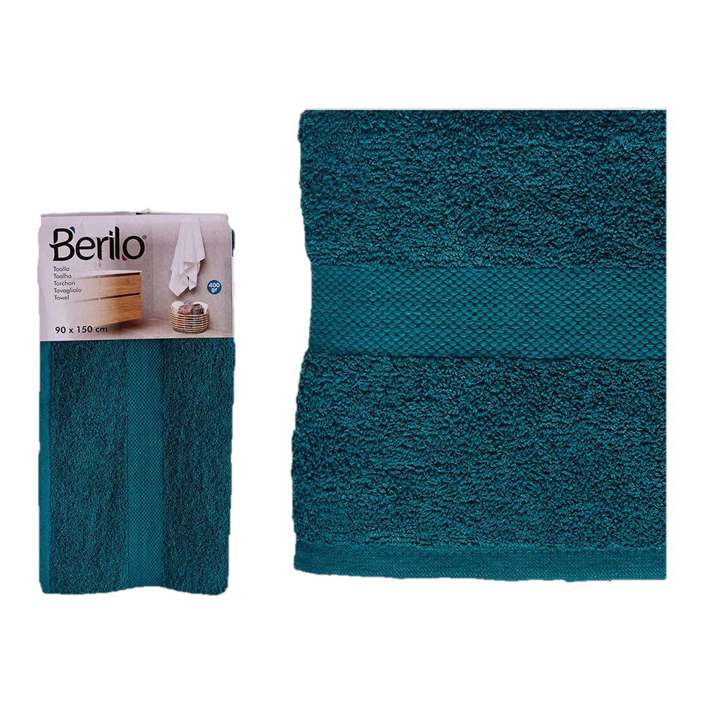 0002151400194 Toalla lisa color azul (Berilo) 90 x 150 - MercoCaribe