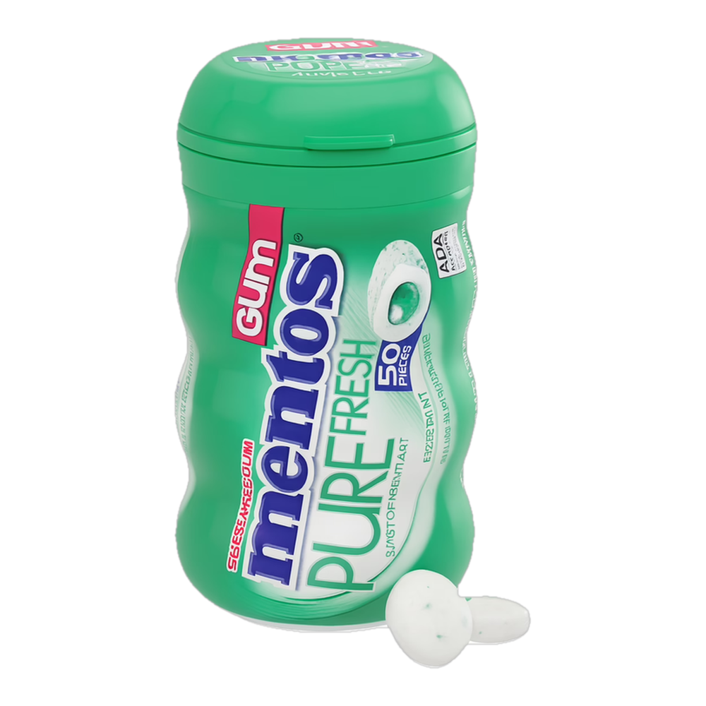 0004101300201 Chicle sin azúcar - pure fresh / spearmint (Mentos) 50 ud. - MercoCaribe
