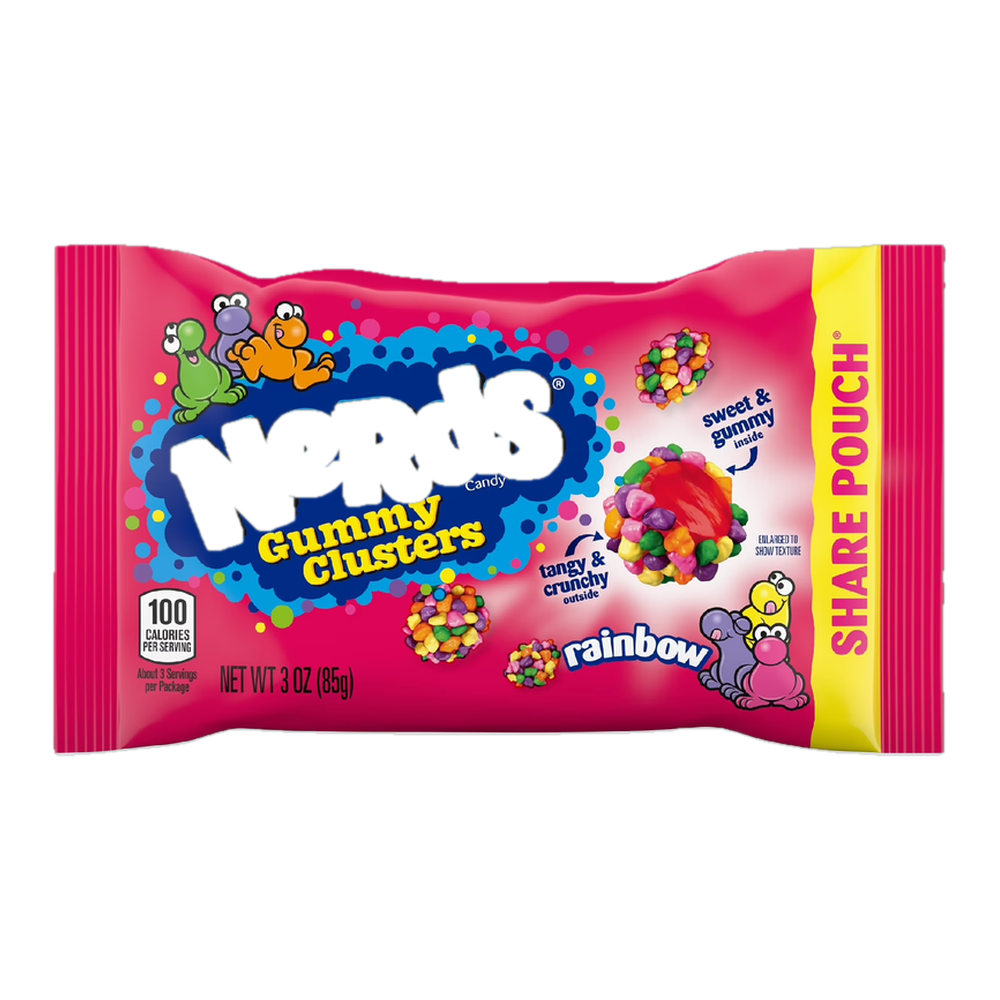 0004101300222 Caramelos gomitas - gummy clusters (Nerds) rainbow 3 oz 85 g - MercoCaribe