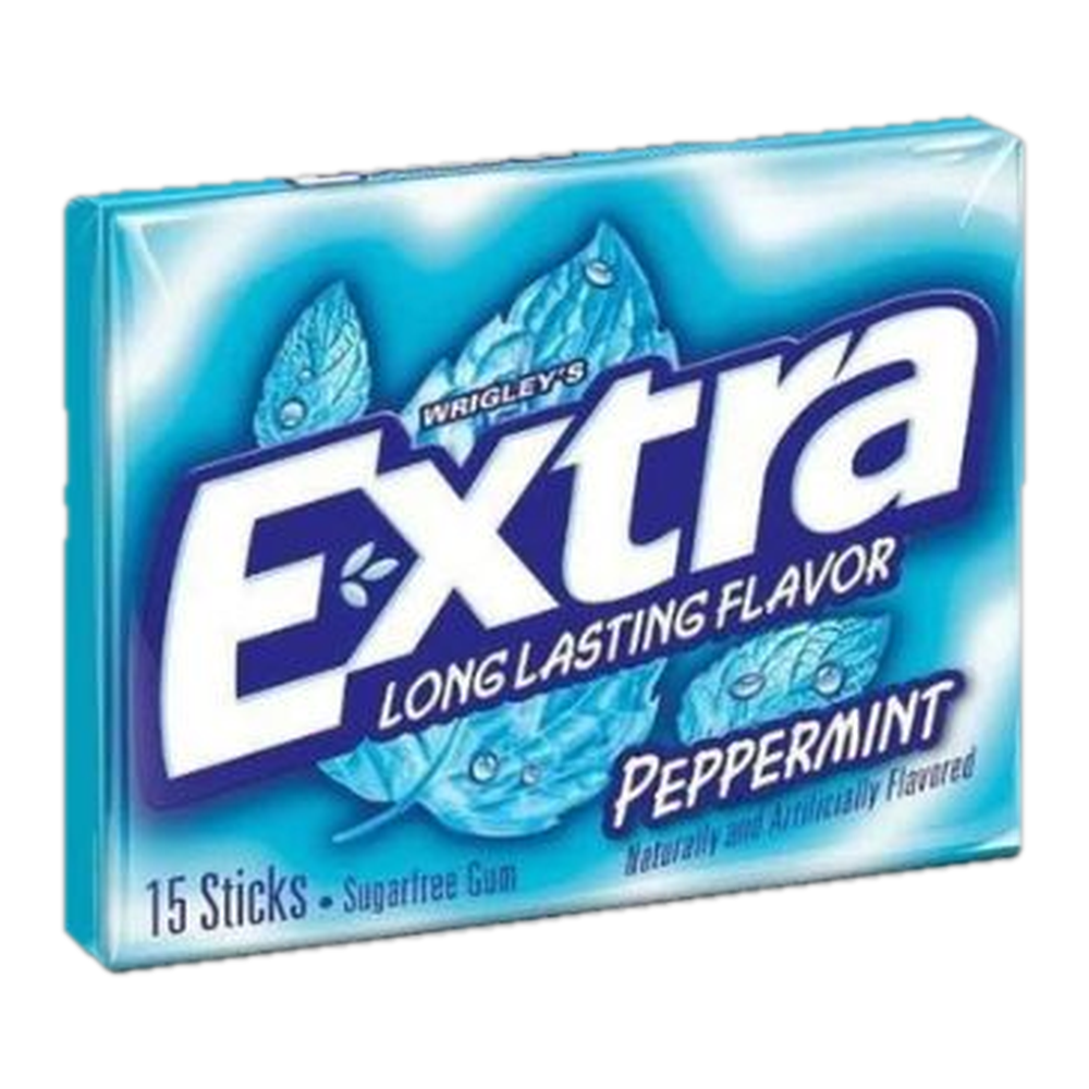 0004101300244 Chicle sin azúcar menta - peppermint (Extra) 15 ud. - MercoCaribe