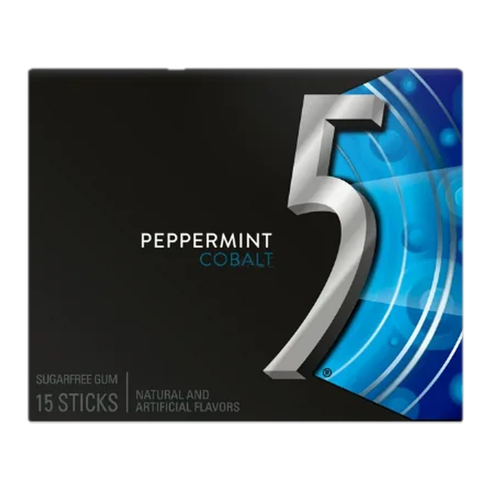 0004101300246 Chicle sin azúcar menta - peppermint cobalt (Five) 15 ud. - MercoCaribe