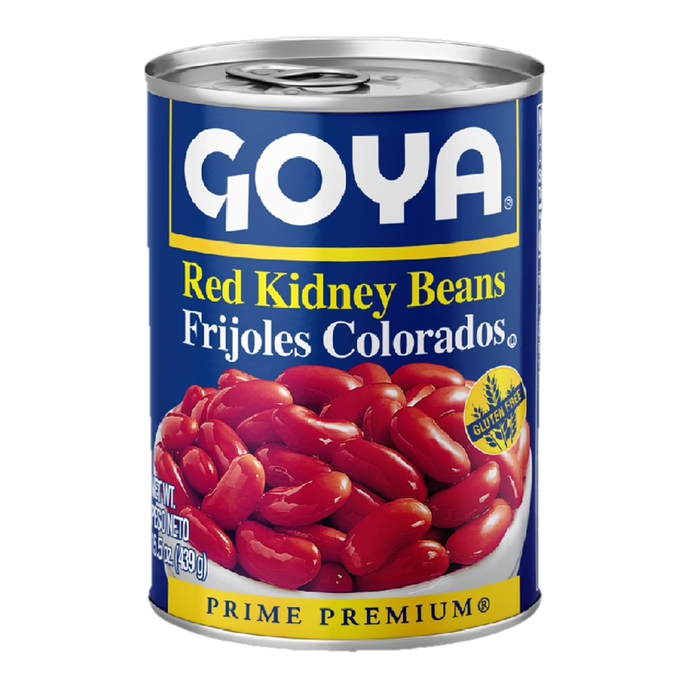 0004102100123 Habichuelas coloradas pequeñas cocidas - small red beans (Goya) 15.5 oz 439 g - MercoCaribe