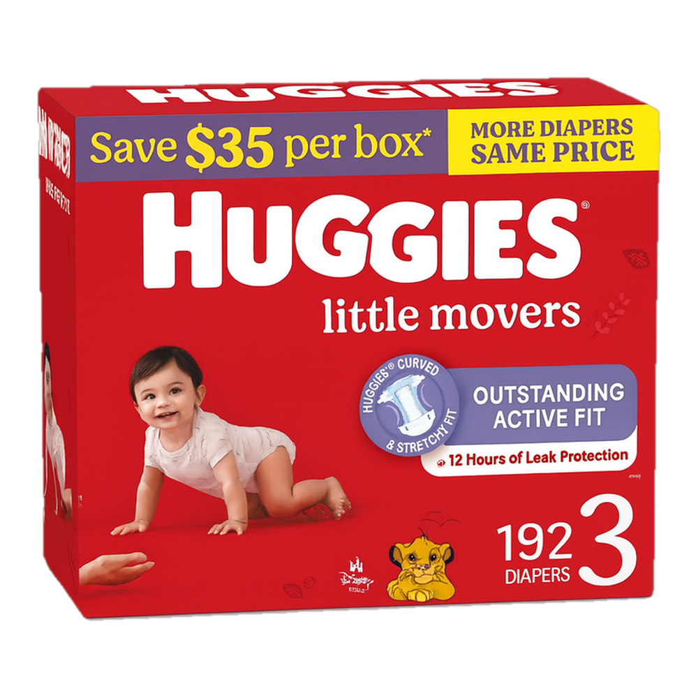 0004141100003 Pañal 3t 16 - 28 lb (Huggies) little movers 192 ud. - MercoCaribe
