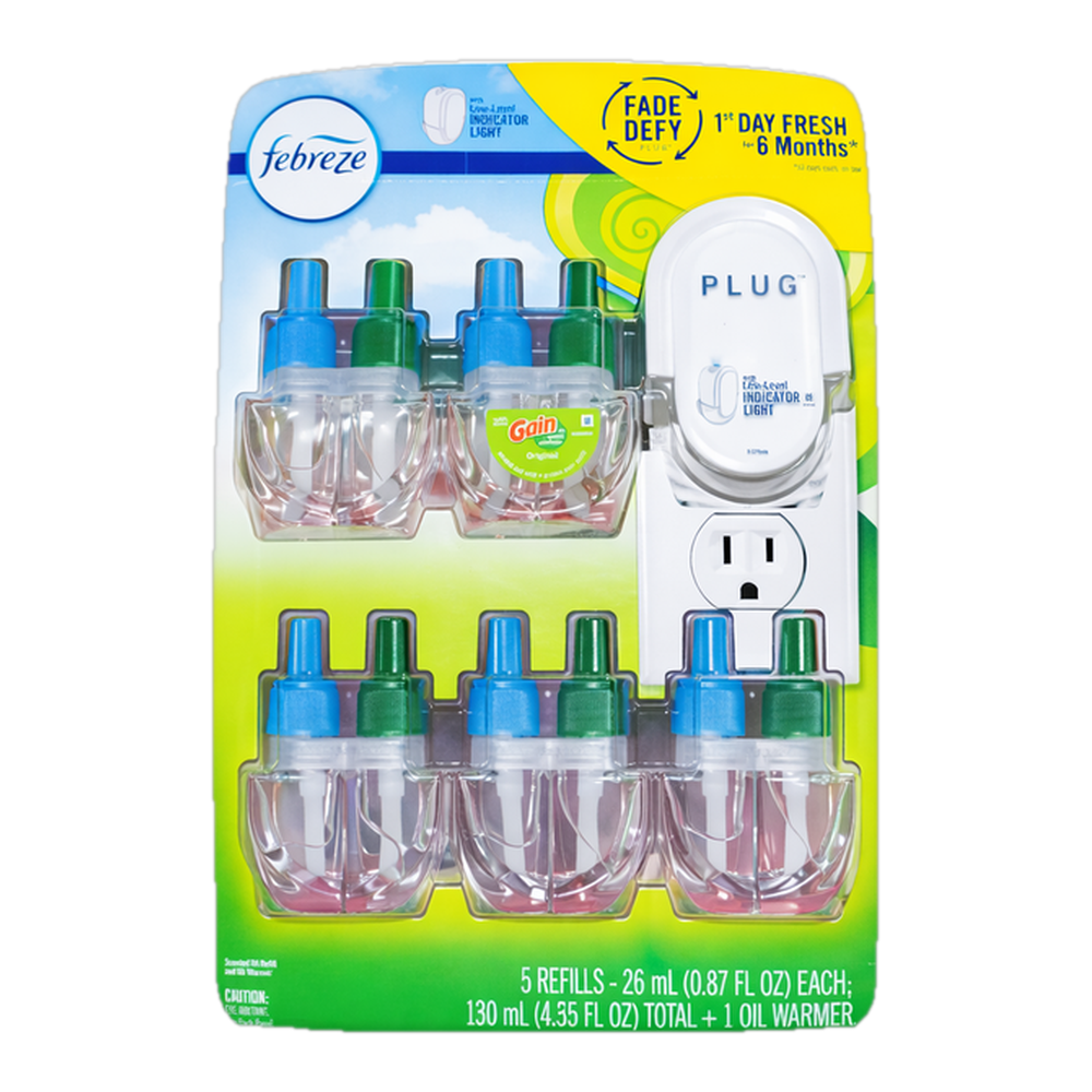 0004151200080 Ambientador eléctrico - 1 difusor + 5 recambios gain (Febreze) 130 ml - MercoCaribe