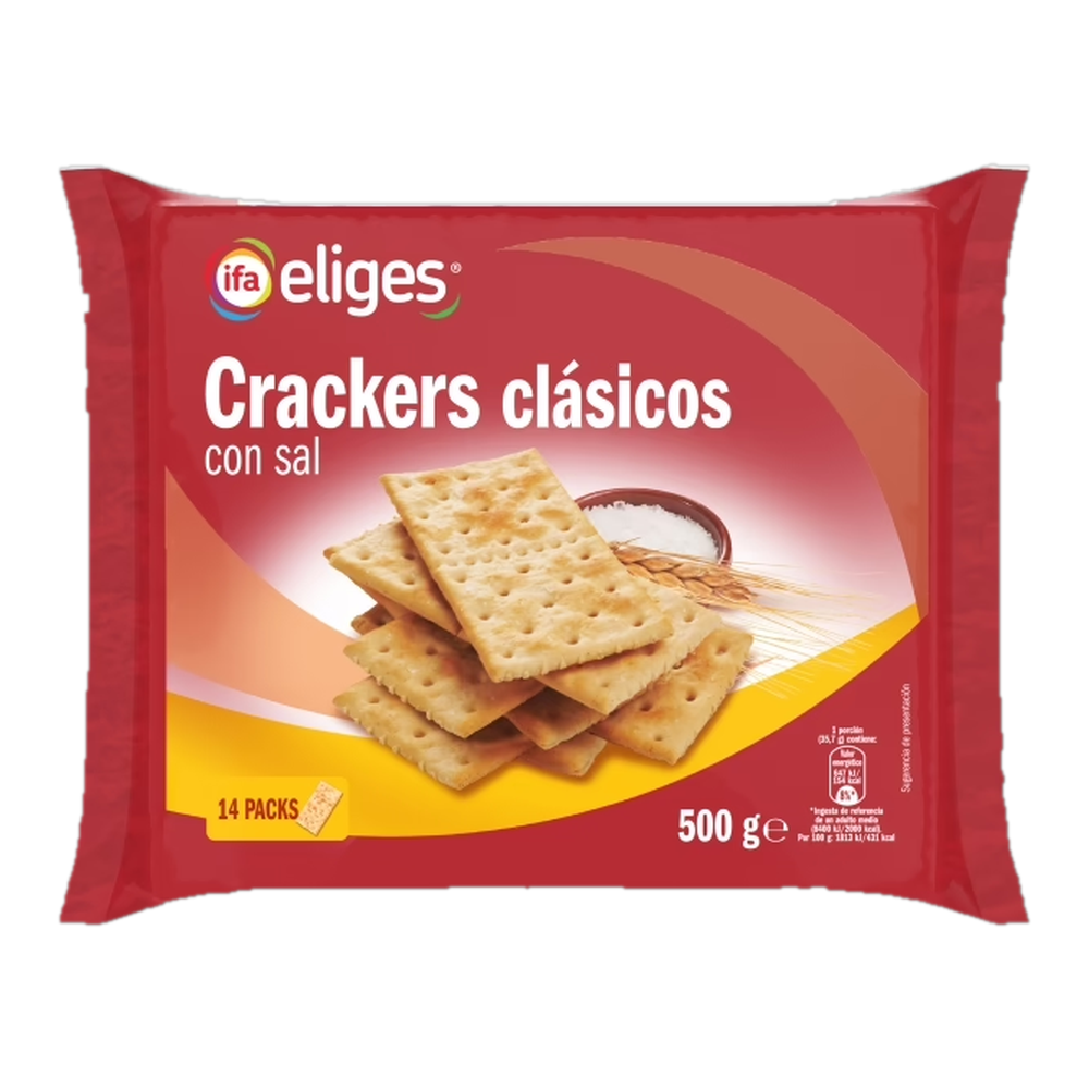 1001101000273 Galletas crackers clásicos con sal (Ifa Eliges) 500 g - MercoCaribe