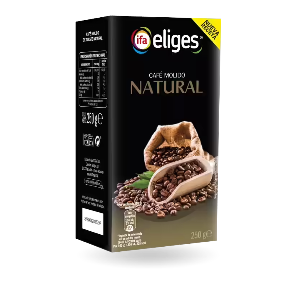 1010000043 Café molido natural (Ifa Eliges) paquete de 250 g - MercoCaribe