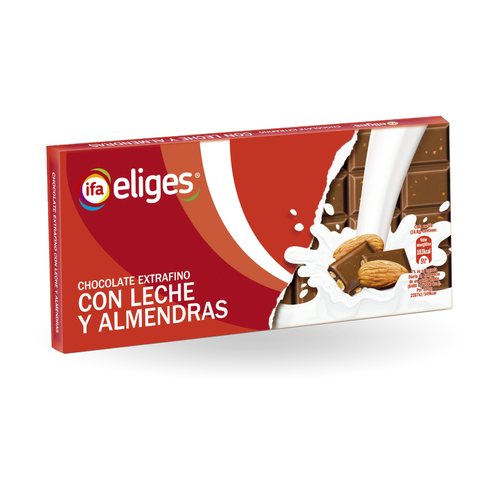 1013100029 Chocolate extrafino con leche y almendras (Ifa Eliges) 150 g - MercoCaribe