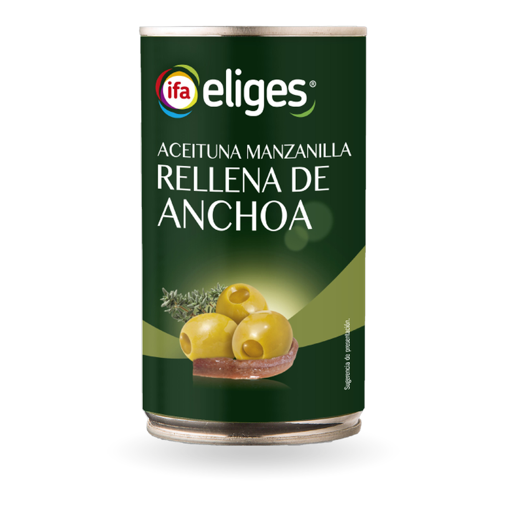 1017000088 Aceitunas rellenas con anchoa - gig (Ifa Eliges) 150 g e - MercoCaribe
