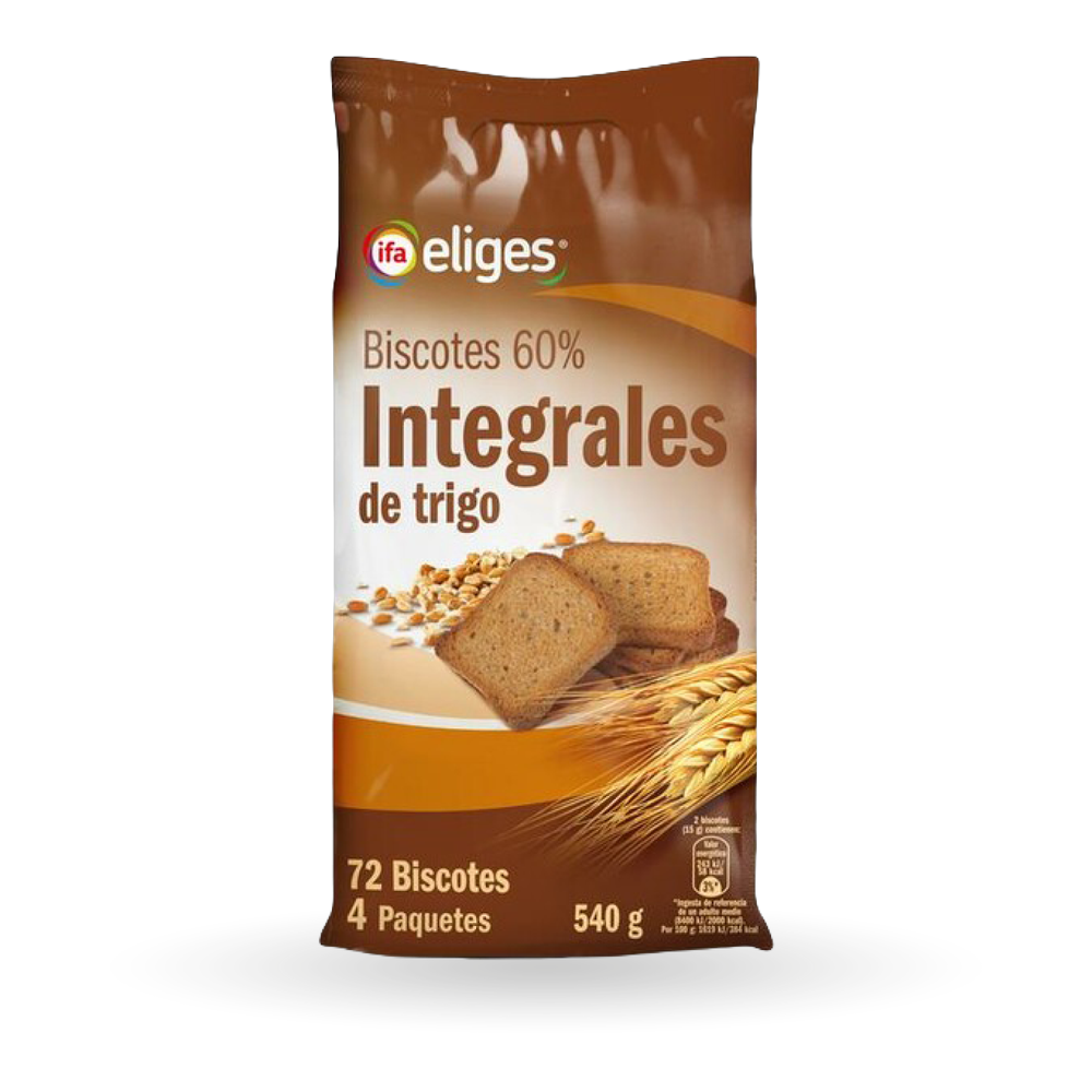 1018000033 Biscotes integrales (Ifa Eliges) 72 rebanadas 540 g - MercoCaribe