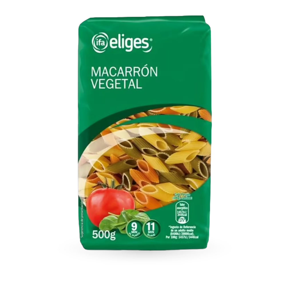 1020110005 Macarrones vegetales (Ifa Eliges) 500 g - MercoCaribe