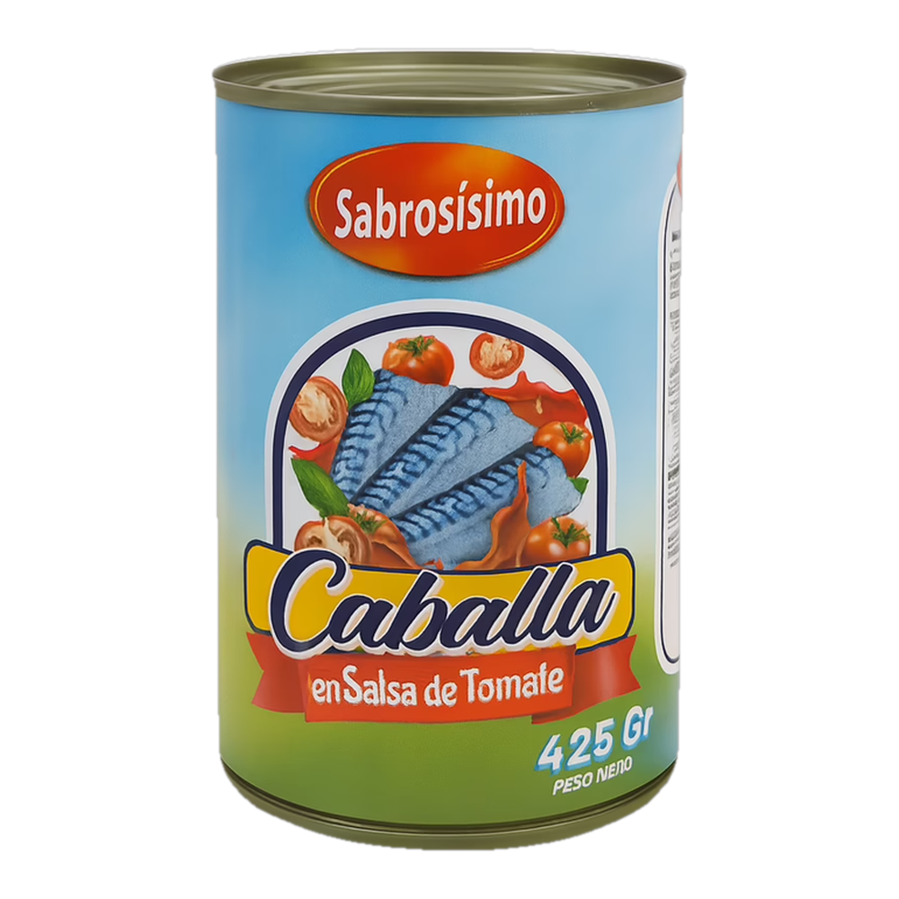 1021000138 Caballa en salsa de tomate (Sabrosísimo) 425 g - MercoCaribe