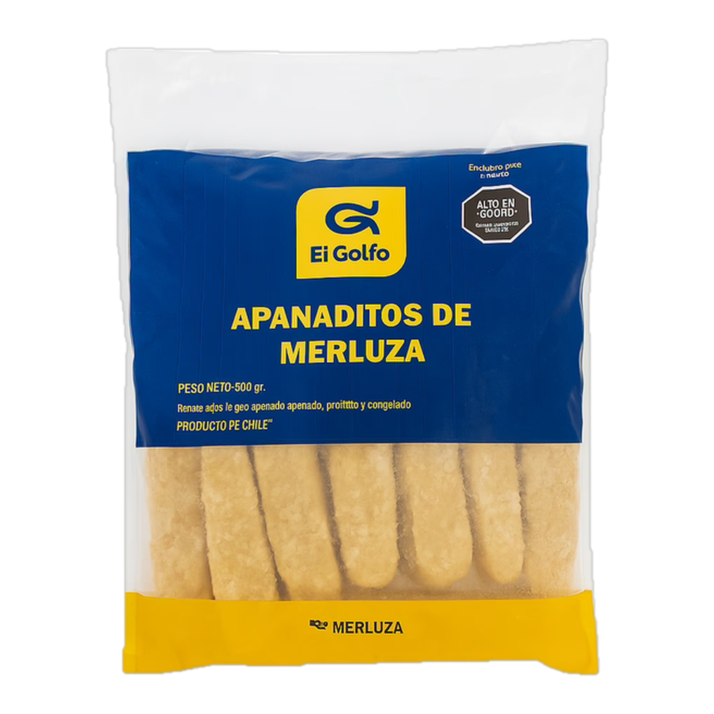 1210000006 Deditos de merluza apanados (El Golfo) 500 g - MercoCaribe