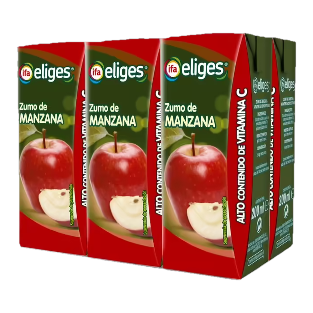 1316000004 Zumo de manzana (Ifa Eliges) 6 x 200 ml - MercoCaribe