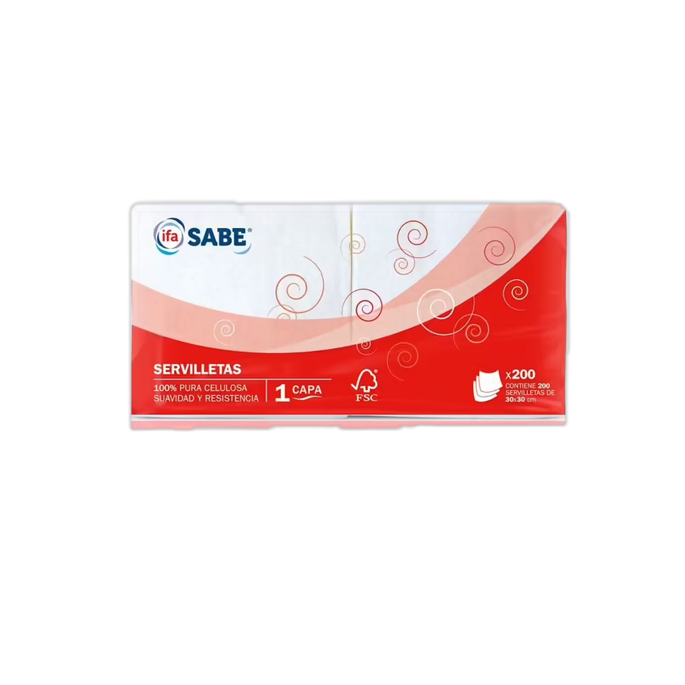 1513000002 Servilletas blancas 30 x 30 (Ifa Sabe) paquete de 200 ud. - MercoCaribe