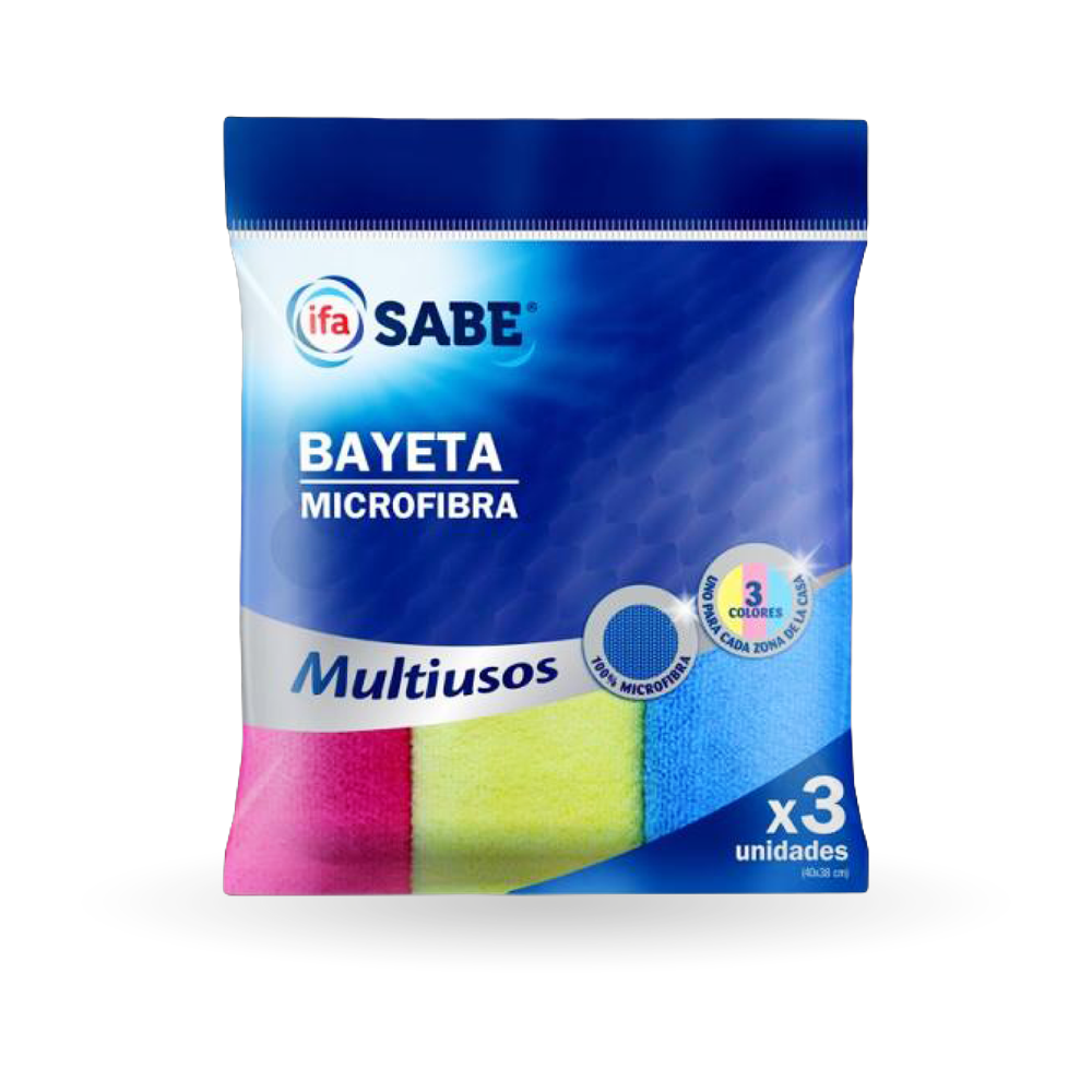 1514000013 Bayeta microfibra multiusos (Ifa Sabe) 3 ud. - MercoCaribe