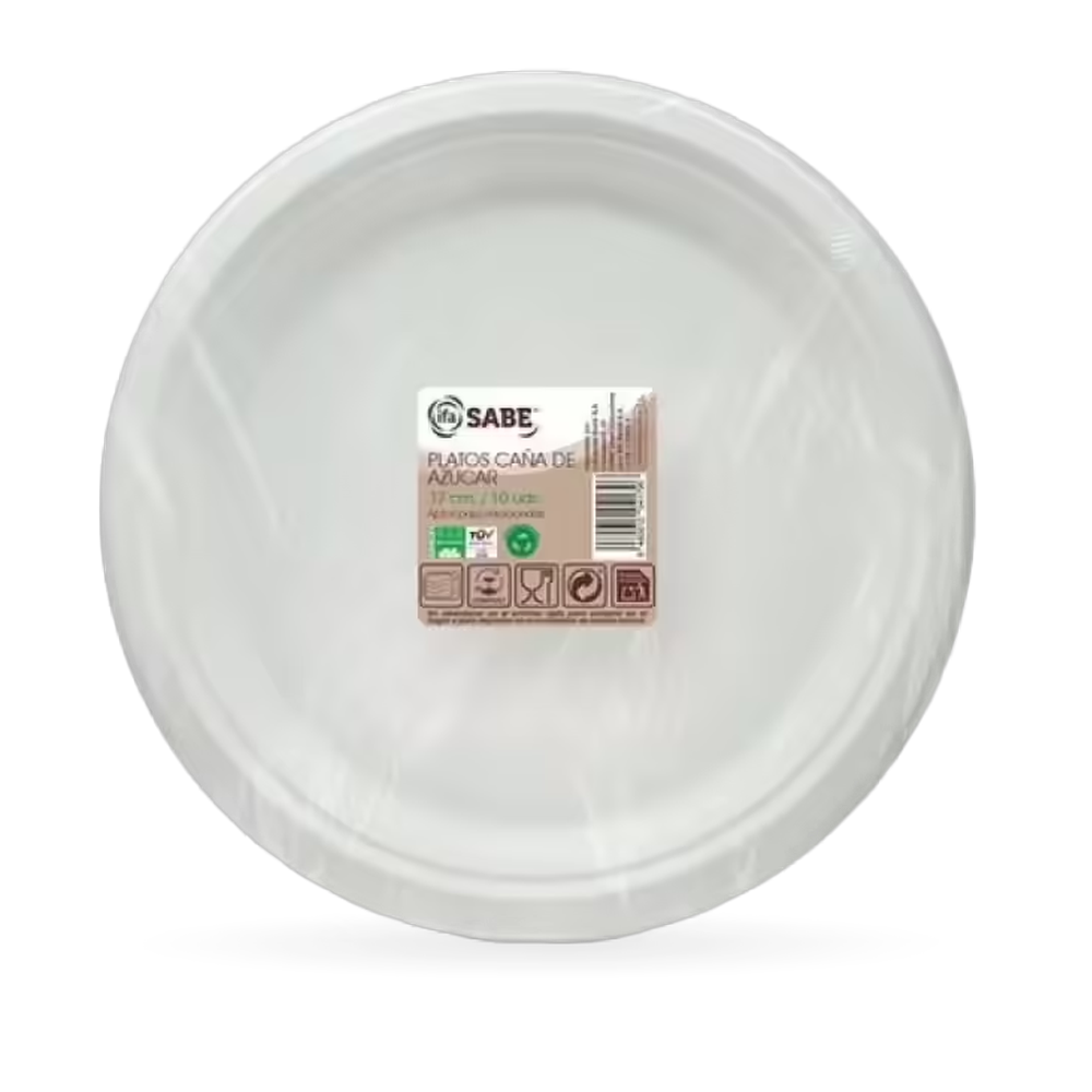 1514000023 Platos de caña de azúcar 17 cm (Ifa Sabe) 10 ud. - MercoCaribe
