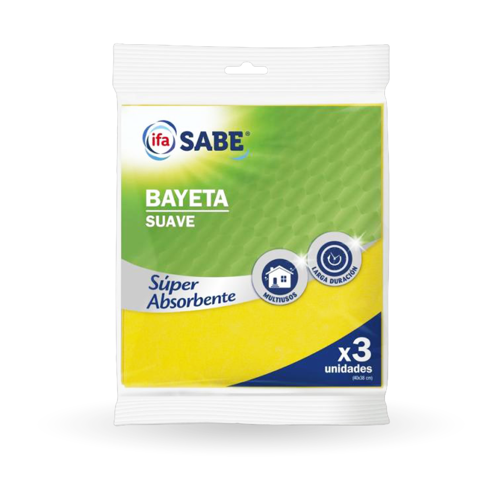 1514120001 Bayeta amarilla (Ifa Sabe) 3 ud. de 38 x 40 - MercoCaribe