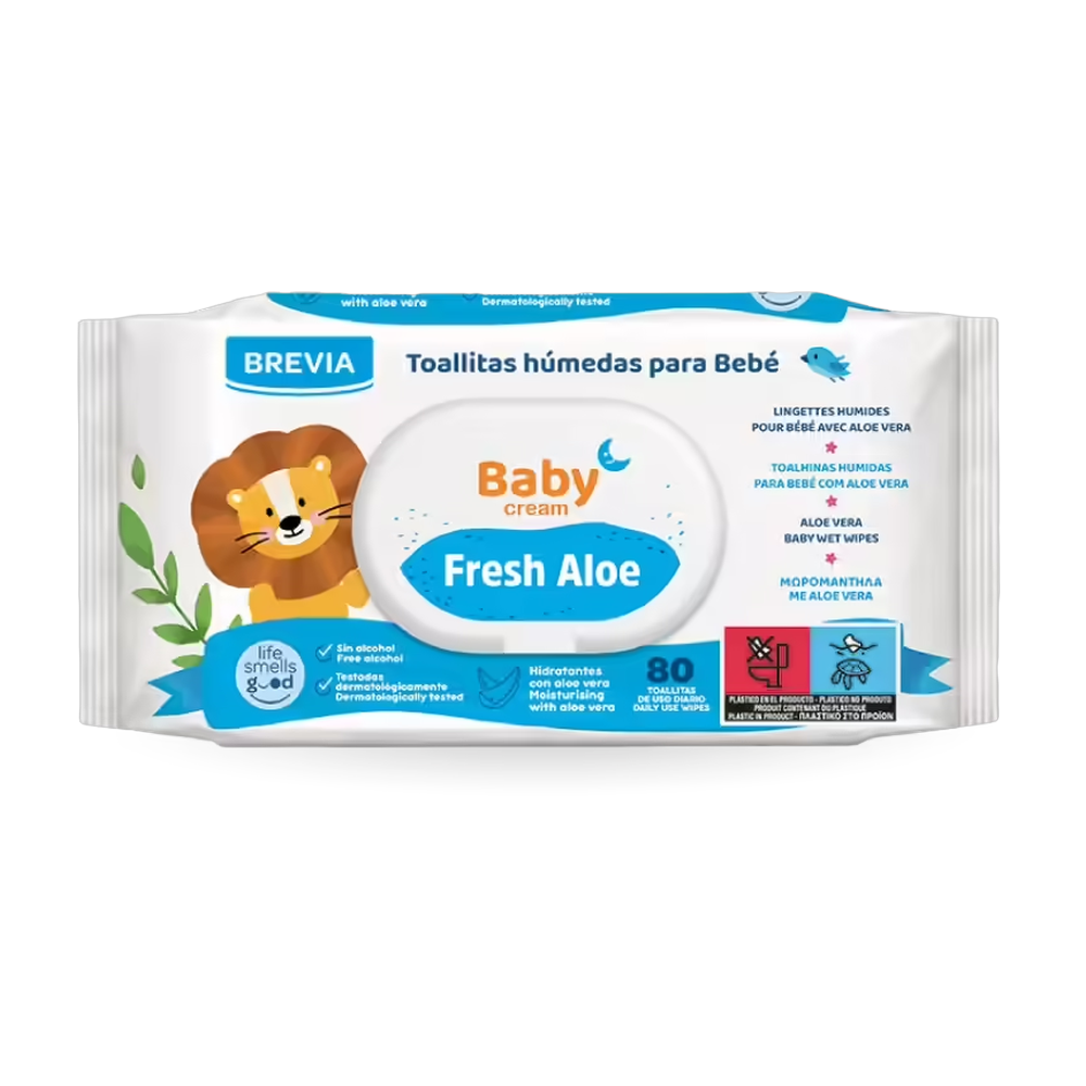 1611000046 Toallitas bebé baby cream fresh aloe 80 ud. - MercoCaribe