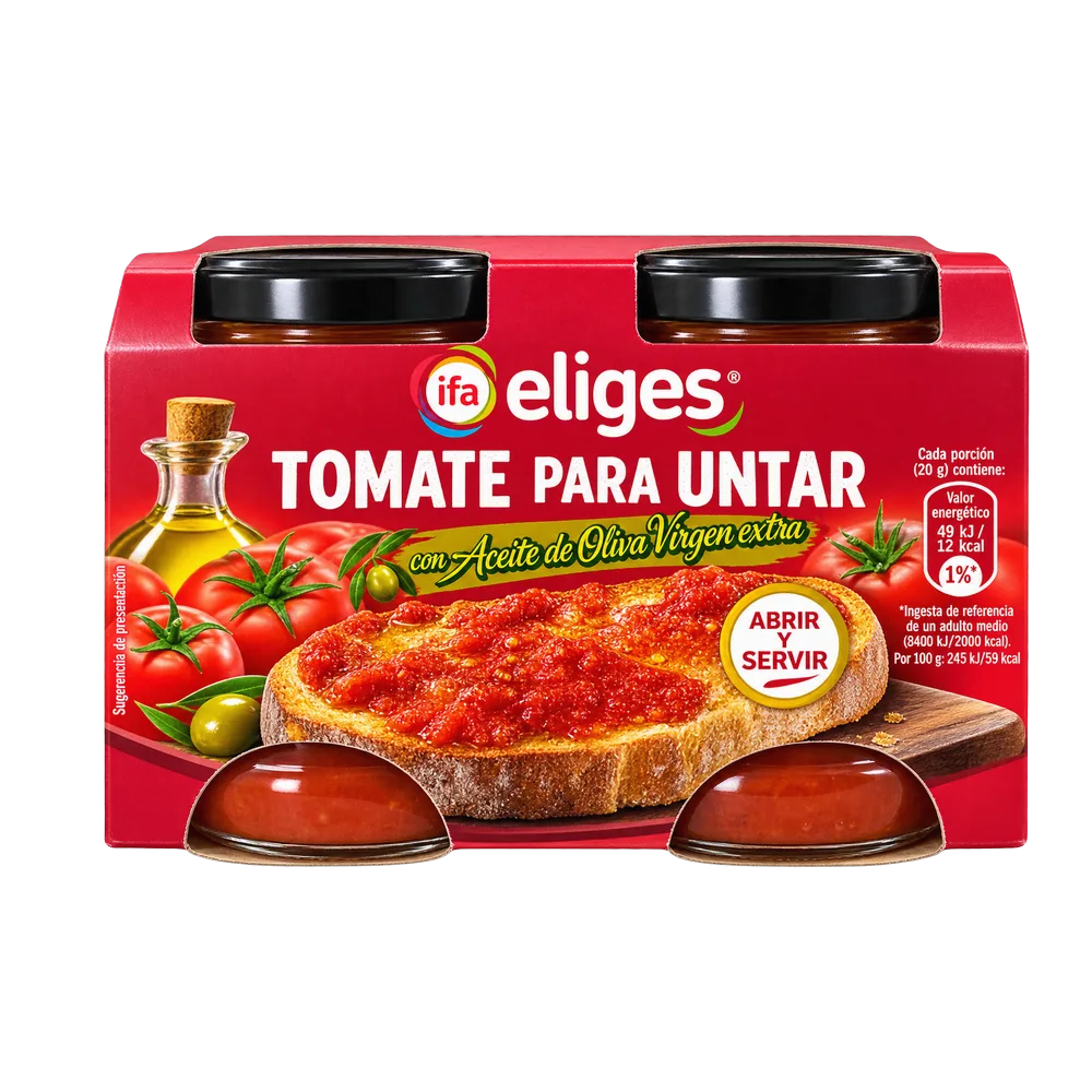 1001101600128 Tomate de Untar con Aceite Oliva Virgen Extra (Ifa Eliges) 2ud.x140g - MercoCaribe