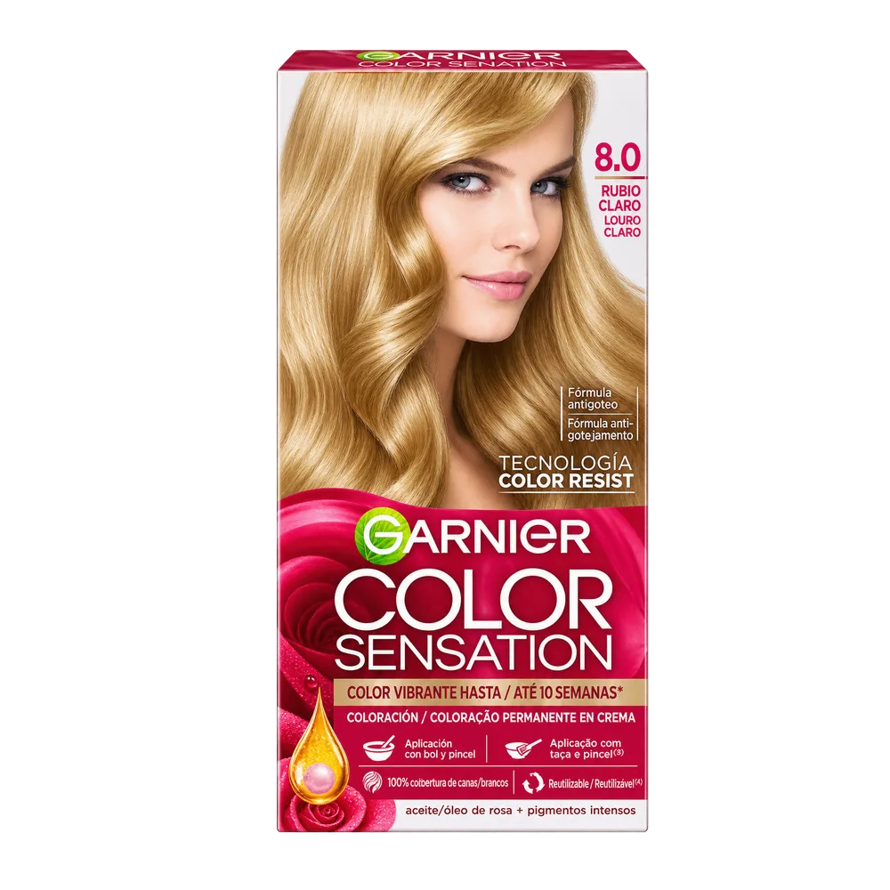 1001161000051 Tinte Color Sensation (Garnier) Rubio Claro Nro.8 - MercoCaribe