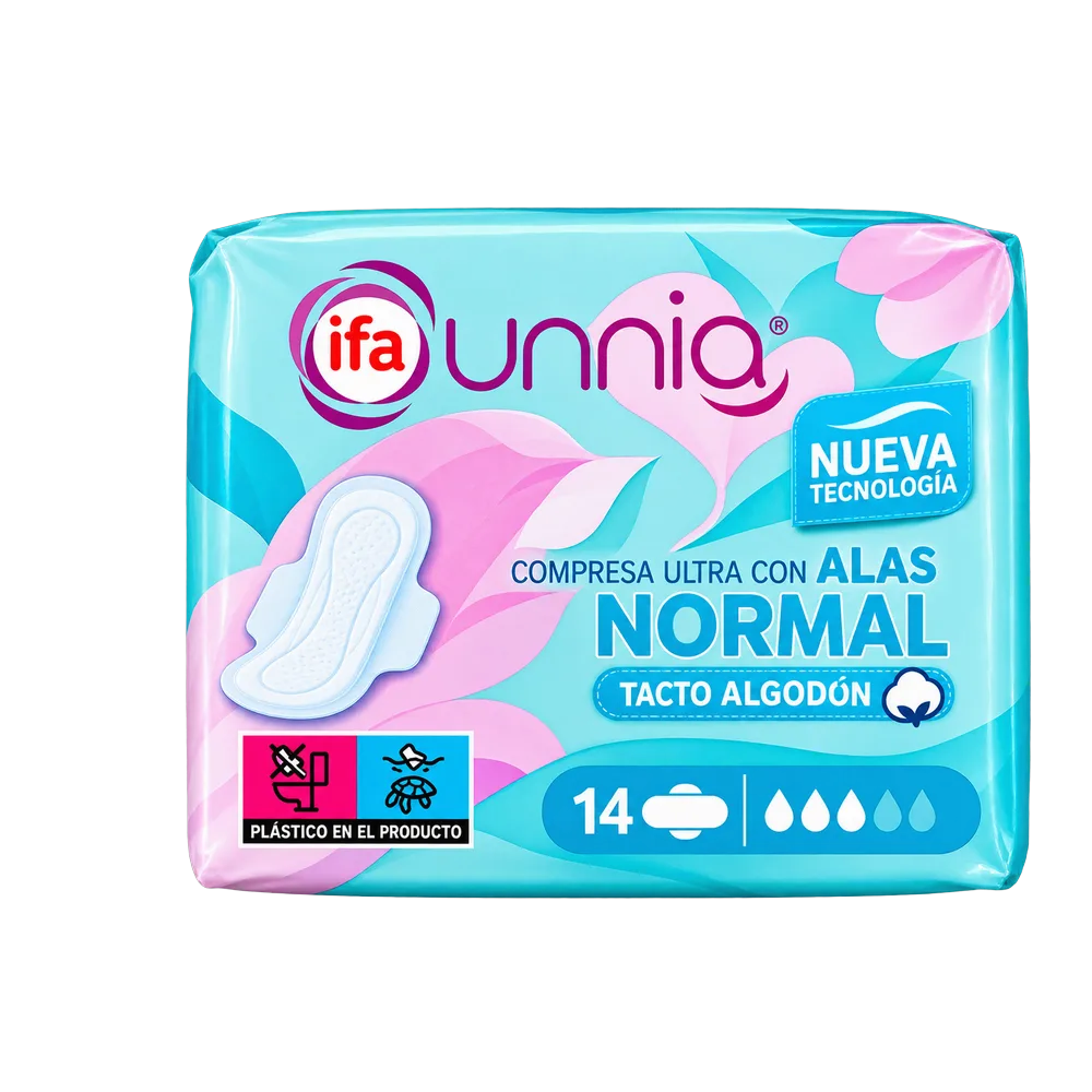 1615000017 Compresa ultra alas normal plegables (Ifa Unnia) 14 ud. - MercoCaribe
